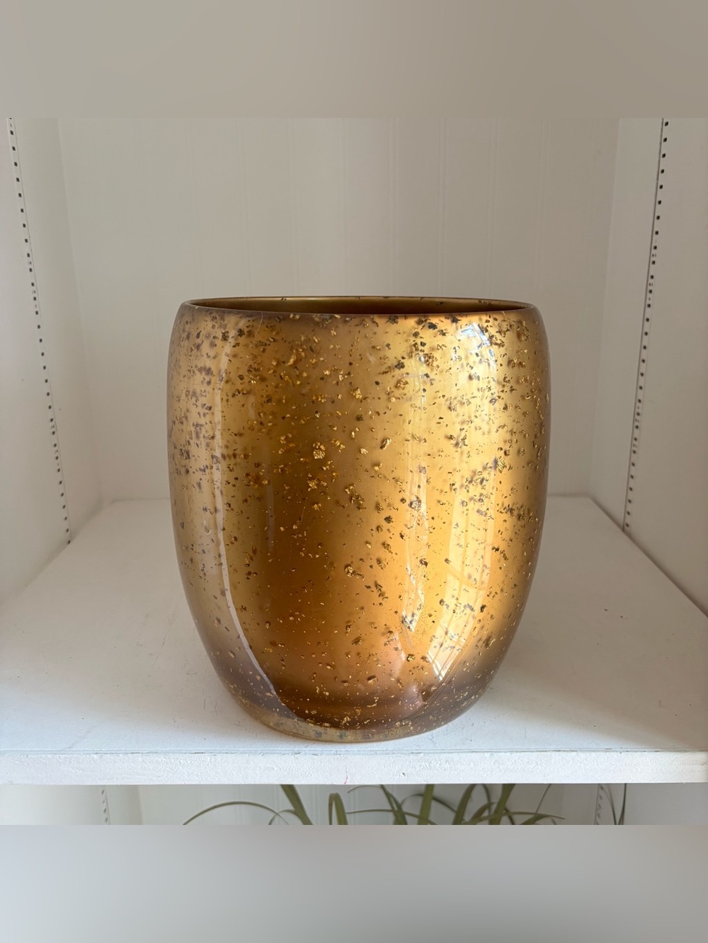 Vintage MCM Regency Gold Speckled Lucite Small Trash Can